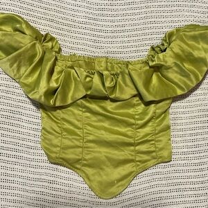 SHEIN Green Off-Shoulder Ruffle Top